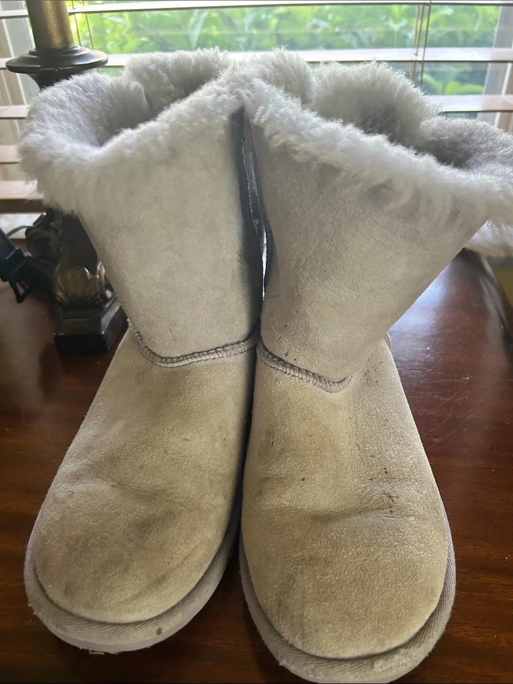 UGG Lavender Kids Bailey Bow Plush Shearling Lined Boots